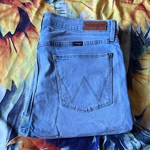 Wrangler Women's Distressed Light Blue Skinny Jeans